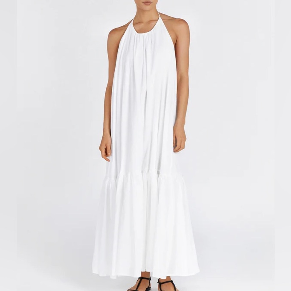DISSH maxi white linen dress